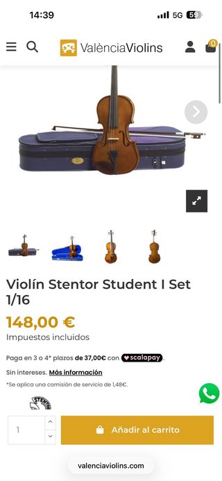 Violín stentor student I set 1/16