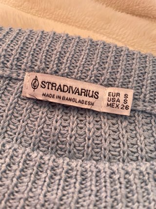 Jersey de punto Stradivarius azul y blanco