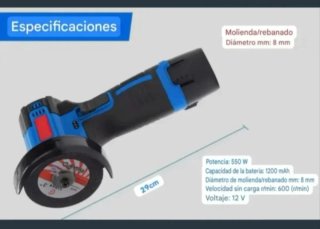Mini Amoladora Angular Inalámbrica (2 Baterías)