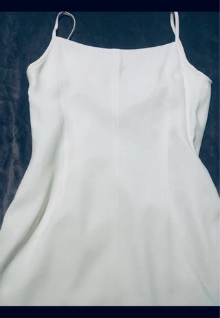Vestido largo crepe blanco