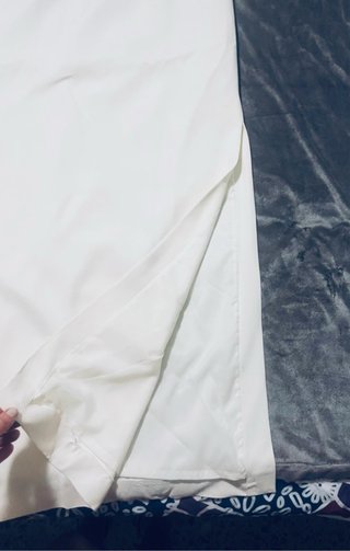 Vestido largo crepe blanco