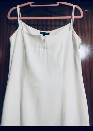 Vestido largo crepe blanco