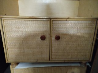 Mueble bajo 2 puertas mimbre