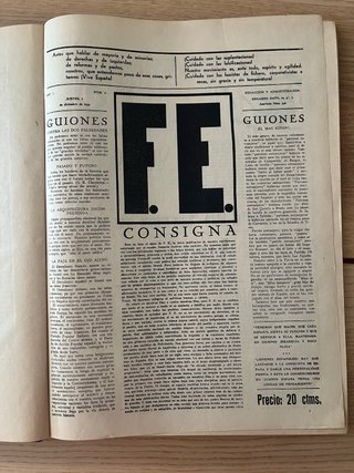 Libro antiguo: FE. Seminario de la Falange, 1943