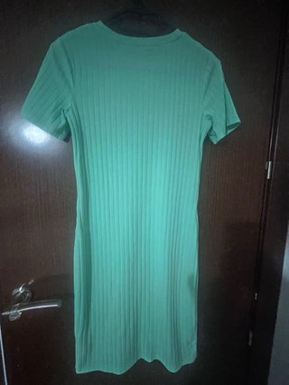 Vestido verde agua canalé Talla S