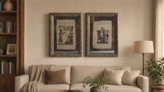 Dos Papiros Egipcios Originales Enmarcados