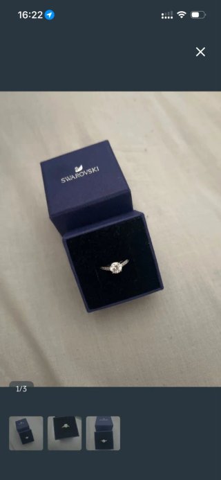 Anillo de compromiso plata y diamantes