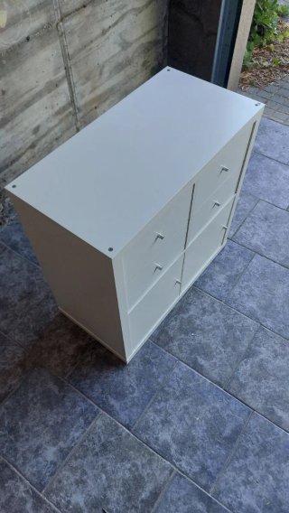 Mueble estantería Kallax blanc 4 cajones 2 puertas