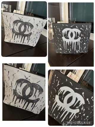 Pochette dipinta a mano bicolore