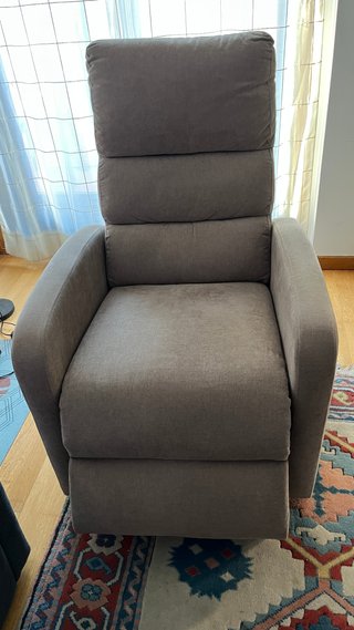 Sillón reclinable tela beige