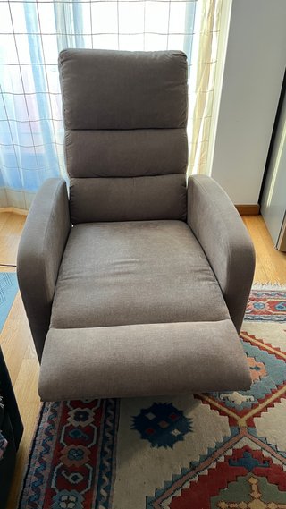 Sillón reclinable tela beige