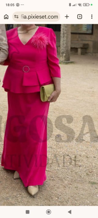 Vestido 4XL largo fiesta - Sonia Peña- rosa