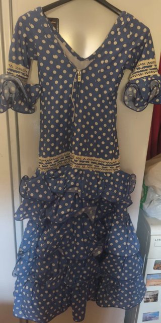Vestido Flamenca Lunares Azul