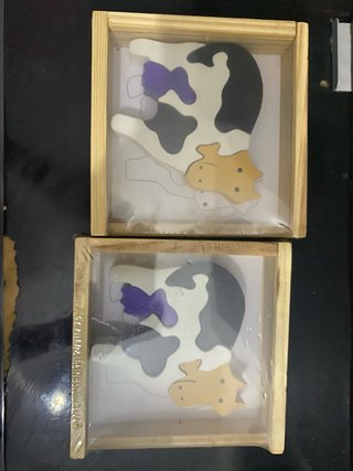 Juego puzzle madera vaca