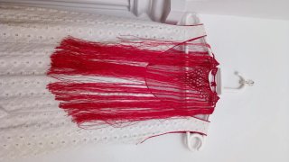 Precioso traje de flamenca rojo y blanco