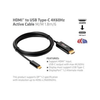 CLUB3D CAC-1334 Cable activo HDMI USB-C 4K