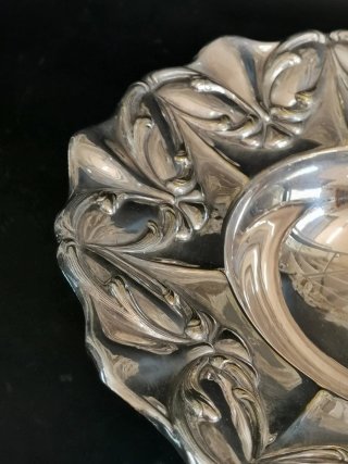 Precioso centro de mesa alpaca estilo Art Nouveau