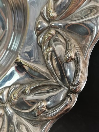 Precioso centro de mesa alpaca estilo Art Nouveau