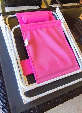 Silla de Playa Plegable Rosa