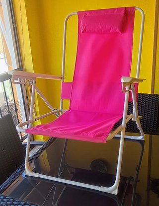 Silla de Playa Plegable Rosa