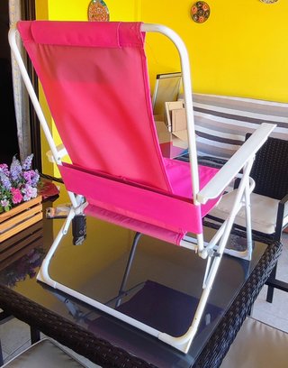 Silla de Playa Plegable Rosa