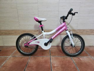 Bicicleta Infantil 16 Rosa y Blanca