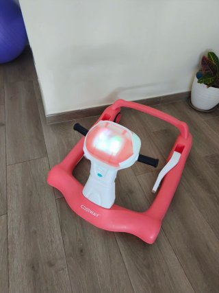 Andador bebé COSTWAY rosa y blanco