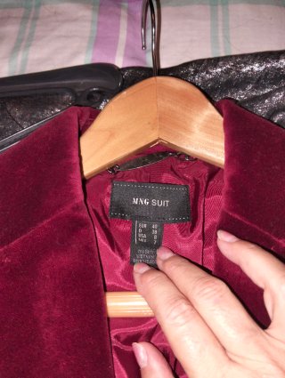 Blazer Mango burdeos Mujer
