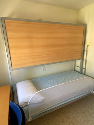 Letto A Castello Pieghevole in Metallo e Legno