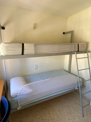 Letto A Castello Pieghevole in Metallo e Legno