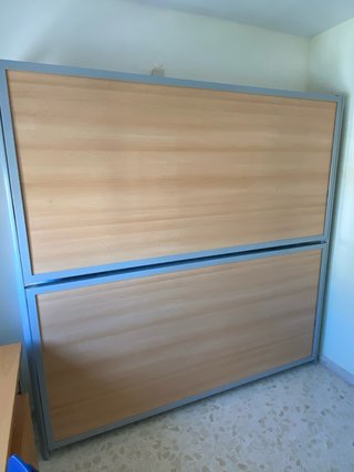 Letto A Castello Pieghevole in Metallo e Legno