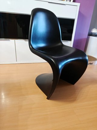 Silla estilo Panton Negra Plástico