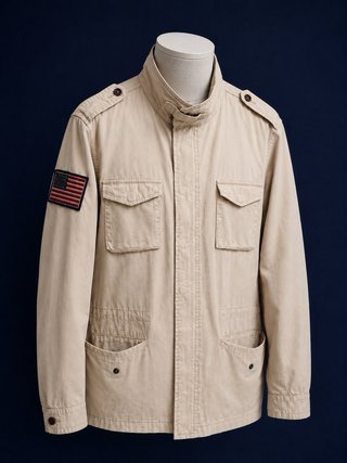 Chaqueta Militar Vintage XXL Beige