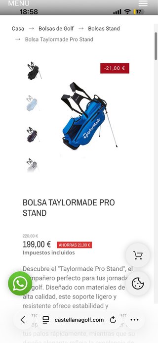 Bolsa de golf Taylormade trípode azul