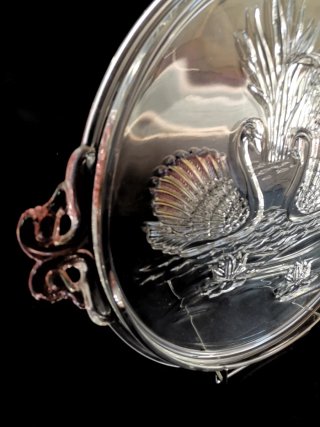 Bandeja cisnes antigua Walther Glas Germany