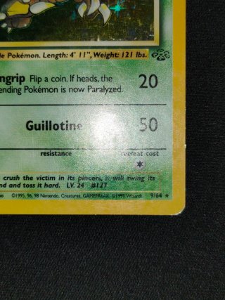 Pokémon Card Pinsir Holo 9/64 Jungle English