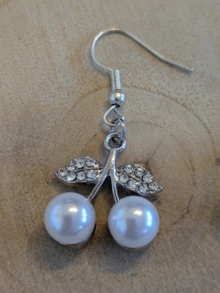 Pendientes Cherry Perlas y Circonitas Plata