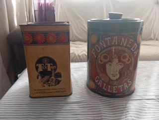 Latas Galletas Fontaneda Dibujo Modernista