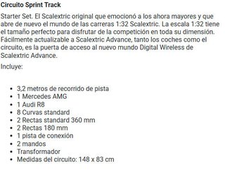Circuito Scalextric SCX Classic Sprint #170707