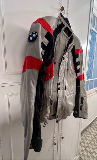 Chaqueta Moto BMW Hombre Beige/Roja