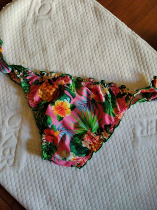 Slip mare bambina fantasia tropicale