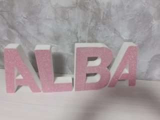 Letras Decorativas ALBA Corcho Rosa Glitter