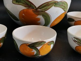 Ensaladera y cuencos de cerámica vintage C.A.L