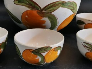Ensaladera y cuencos de cerámica vintage C.A.L