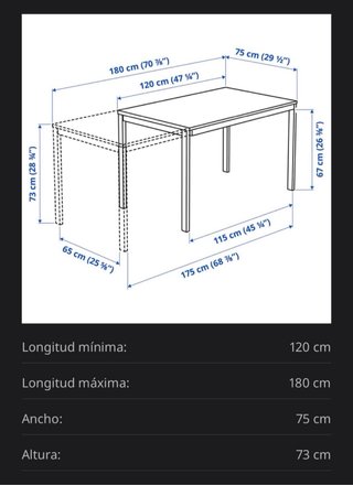 Mesa extensible blanca