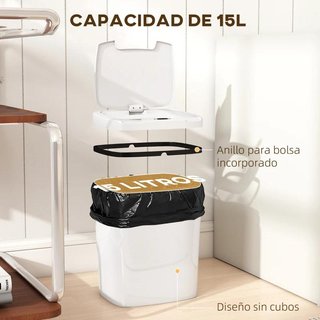 Cestino Cucina Automatico 15 L con Sensore