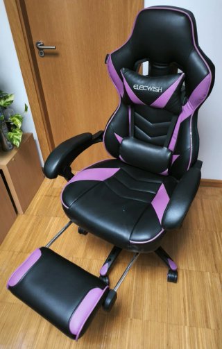 Silla Gaming Elecwish Negra y Morada