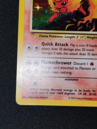 Pokémon Card Flareon LC 10 Holo Rare English