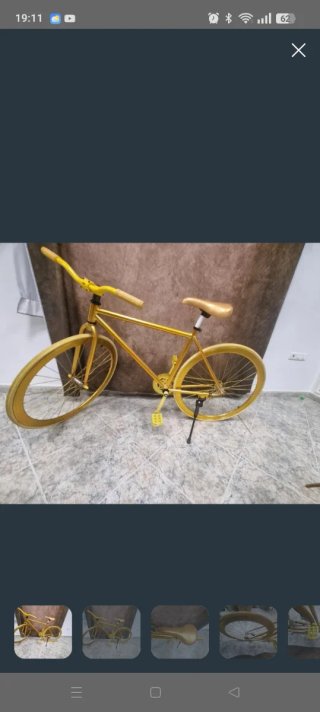 Bicicleta Fixie Dorada