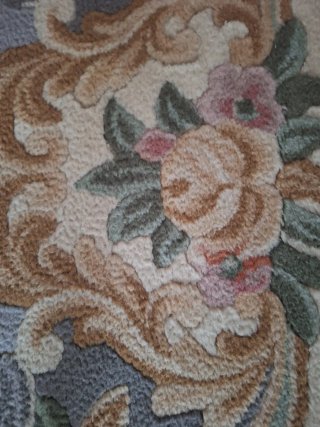 Alfombra China Lana Beige y Rosa